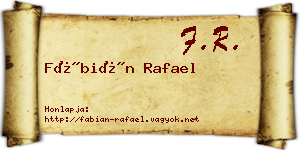 Fábián Rafael névjegykártya